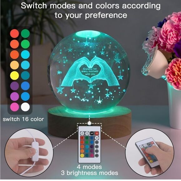 Taylor Swift Inspired 3D Crystal Ball Night Light - Picture 2 of 7